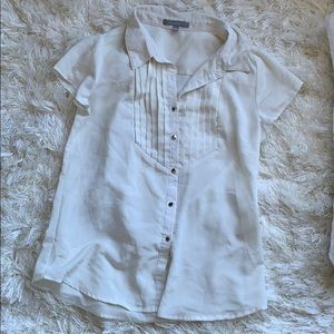 Short-Sleeved Button Up Blouse (off-white)